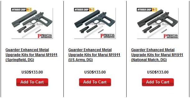 kit 1911 guarder alu 1911a1 national match springfield gbb airsoft aluminium